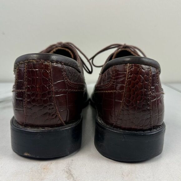 Stacy Adams Palladin Brown Snake Print Leather Bike Toe Oxford Dress Shoes, Sz 8 main image 15